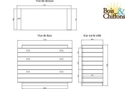 Commode bois massif bicolore 3T | Manguier Herods