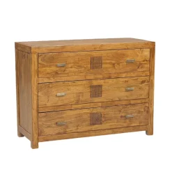 Commode bois massif strié | Acacia Ramani