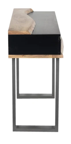 Console 3 tiroirs en bois massif acacia - Black