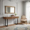 Console 2 tiroirs plateau marbre blanc | Manguier Kfir II
