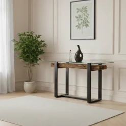 Console bois recyclé et métal | Bois recyclé Sufa