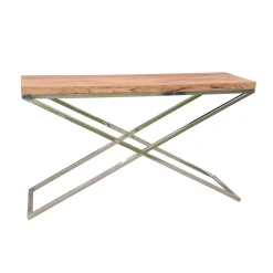 CONSOLE 140CM PIEDS EN X STAINLESS II
