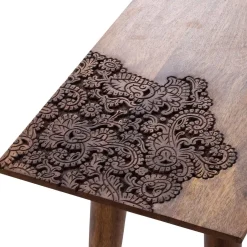 Console plateau sculpté bois massif | Manguier Adir