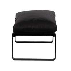 Damo black pouf | Leather
