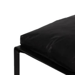Damo black pouf | Leather