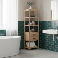 Etagere colonne 2 tiroirs | Acacia Harpley