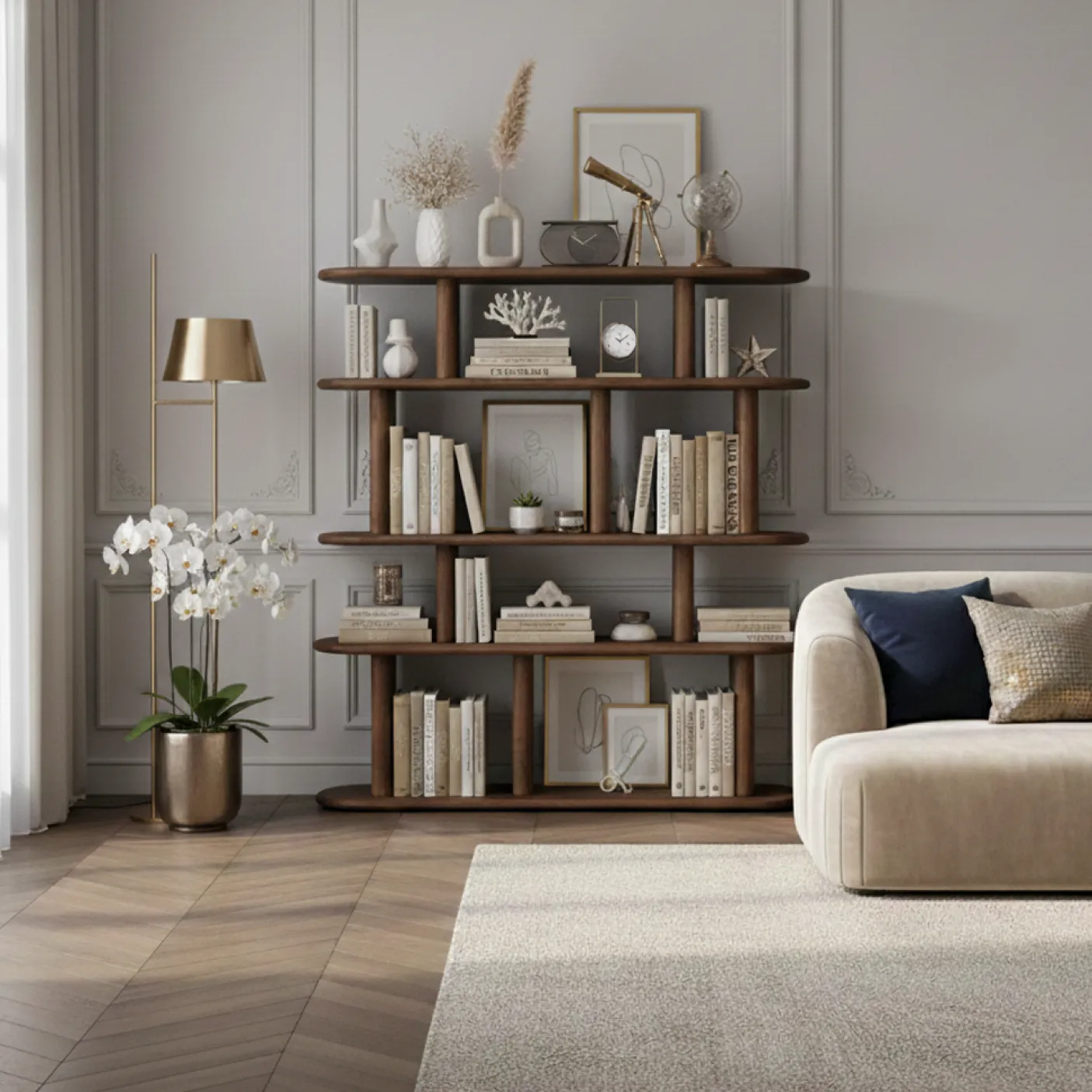 Etagère avec 4 etagère ouverte | Brun | Organic