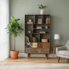 Etagère multi-matériaux peau de vache bois sculpté | Manguier Terranova