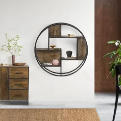 Etagère ronde en bois et métal | Mango Stockholm