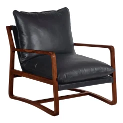 Fauteuil Cuir Noir | Lucca