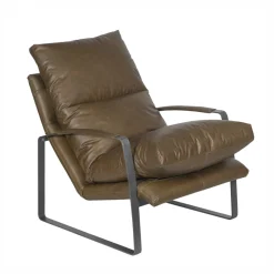 Fauteuil cuir olive vert – Damo