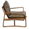 Fauteuil Cuir vert Olive | Lucca