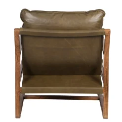 Fauteuil Cuir vert Olive | Lucca