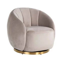Fauteuil Jago Khaki velours / brossé or (Quartz Khaki 903)