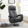 Fauteuil relax électrique cuir Grecia Gris foncé