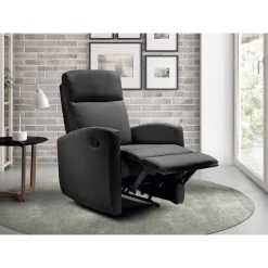 Fauteuil relax manuel tissu Tucson gris anthracite