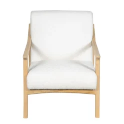 Fauteuil tissu bouclette blanc | Jade