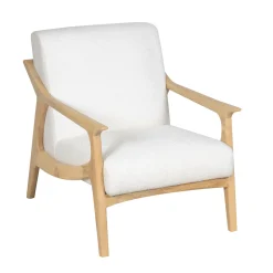 Fauteuil tissu bouclette blanc | Jade