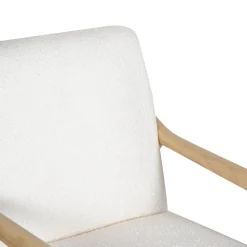 Fauteuil tissu bouclette blanc | Jade