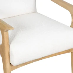 Fauteuil tissu bouclette blanc | Jade