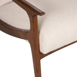 Fauteuil tissu bouclette gris | Jade