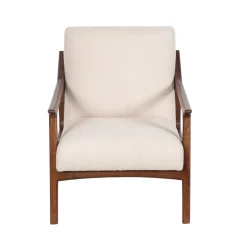 Fauteuil tissu bouclette gris | Jade