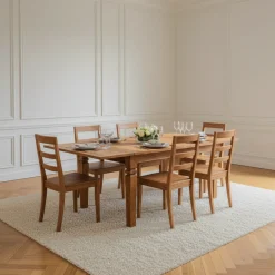 KAVISH TABLE DE REPAS CARRÉ + 2 ALLONGE 40 CM