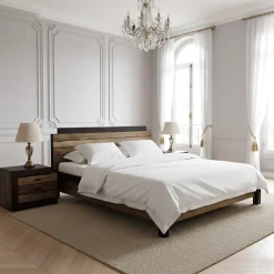 Lit 160 bois massif bicolore | Manguier Herods