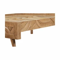 Lit sculpté 160 cm en bois massif manguier - Floria