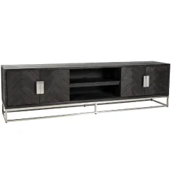 Meuble TV 220 Blackbone silver 4-portes