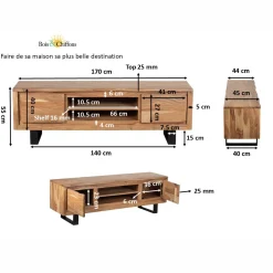 Meuble TV 2 portes | Acacia Bunting