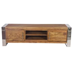 Meuble TV 2 portes | Acacia Stainless III