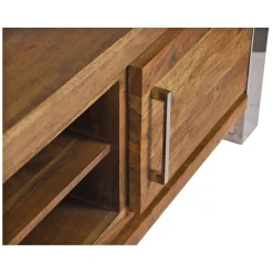Meuble TV 2 portes | Acacia Stainless III
