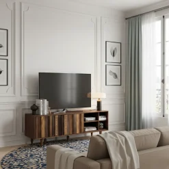Meuble TV 2 portes 4 niches | Manguier Ramon