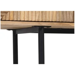 Meuble Tv bois sculpté motif géométrique 4P | Manguier Maglan II