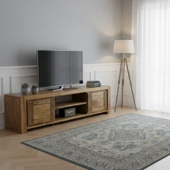 Meuble Tv bois strié 2P 2N | Acacia Verone