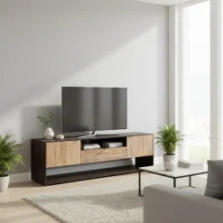 Meuble Tv design 2P bois bicolore | Manguier Kabir