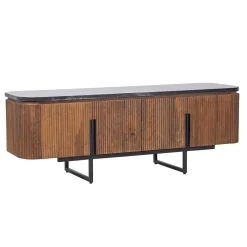 Meuble TV plateau marbre noir | Manguier Kfir