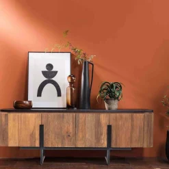 Meuble TV plateau marbre noir | Manguier Kfir