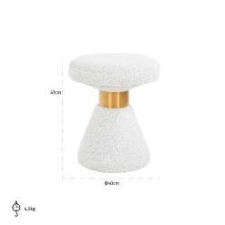 Pouf Tribe 41Ø blanc Bouclé fire retardant (Copenhagen 900 Bouclé blanc)