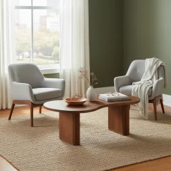 Set de 2 tables basses ovales | Acacia Arad