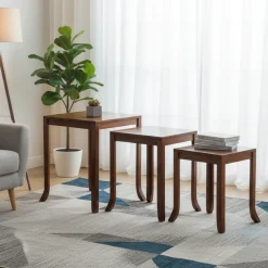 Set de 3 tables gigognes en acacia massif