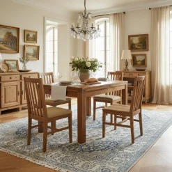 Table à manger carréé allonge 100 | Acacia Gordon