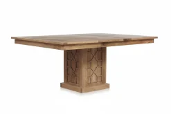 Table à manger carrée 130 cm avec rallonge | Acacia Punjab-II