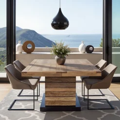 Table à manger carrée - Rallonge centrale | Manguier Herods