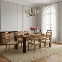 Table à manger rectangulaire 180cm- Rallonge centrale | Manguier Herods