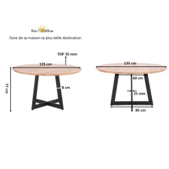 Table à manger ronde 135 cm | Omer