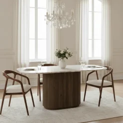 Table a manger plateau marbre 170x130 | Manguier Kfir III