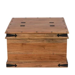 Table basse coffre carrée en acacia massif