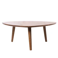 Table basse elliptique en manguier massif